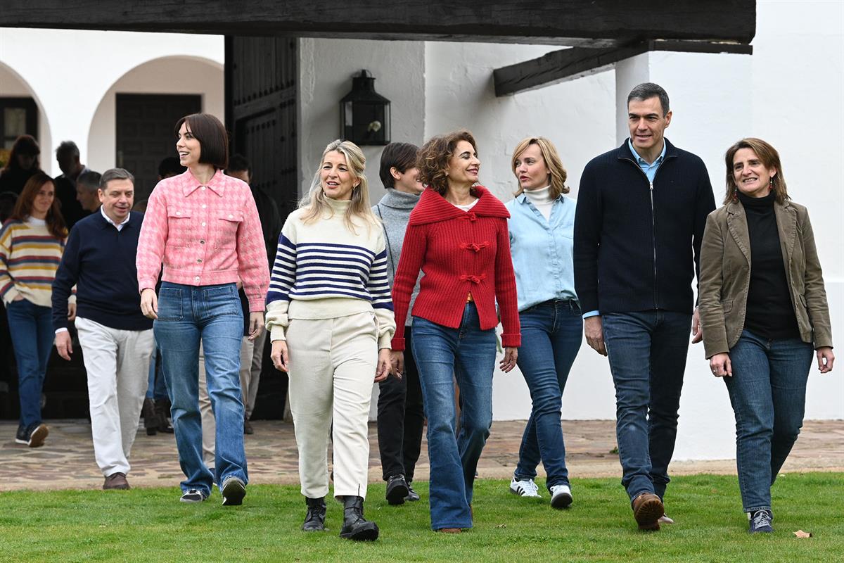 13/01/2024. El gobierno se reúne en Quintos de Mora. El presidente, Pedro Sánchez, junto a los miembros de su Gobierno, en la finca de Quint...